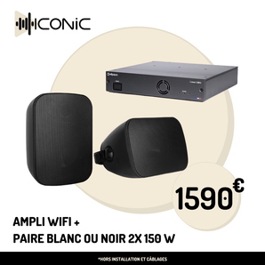 Pack Ampli Wifi + Enceintes Extérieurs 150 W ( La paire )